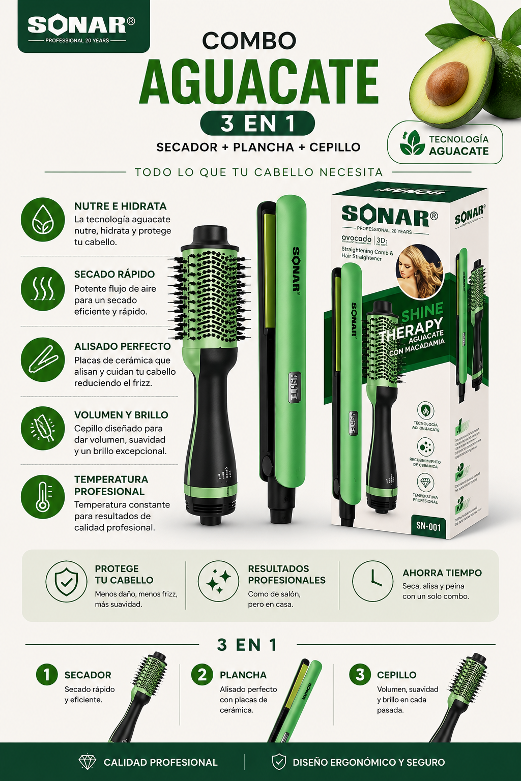 COMBO DE AGUACATE SONAR