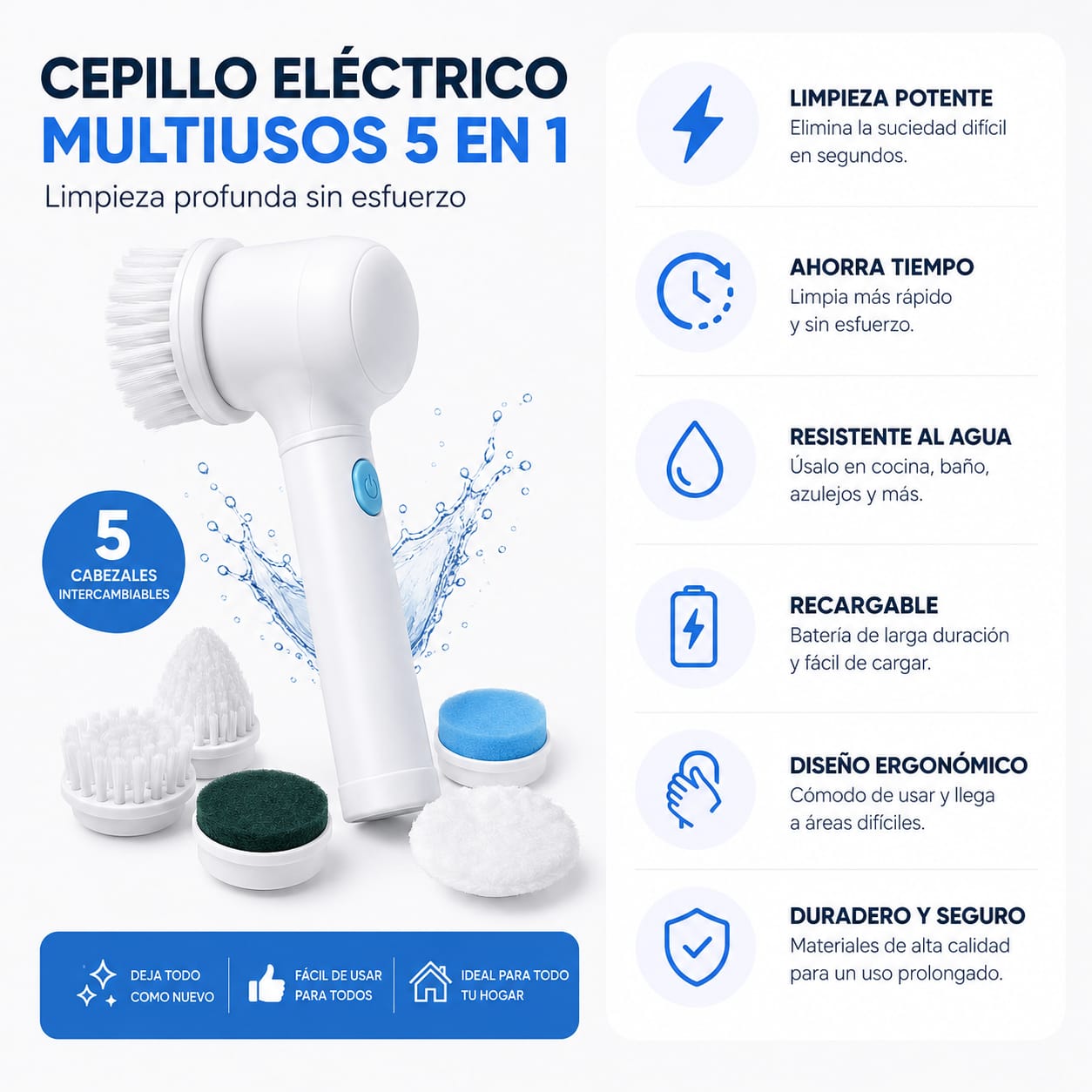 CEPILLO LIMPIEZA RECARGABLE 5 EN 1 MAGIC