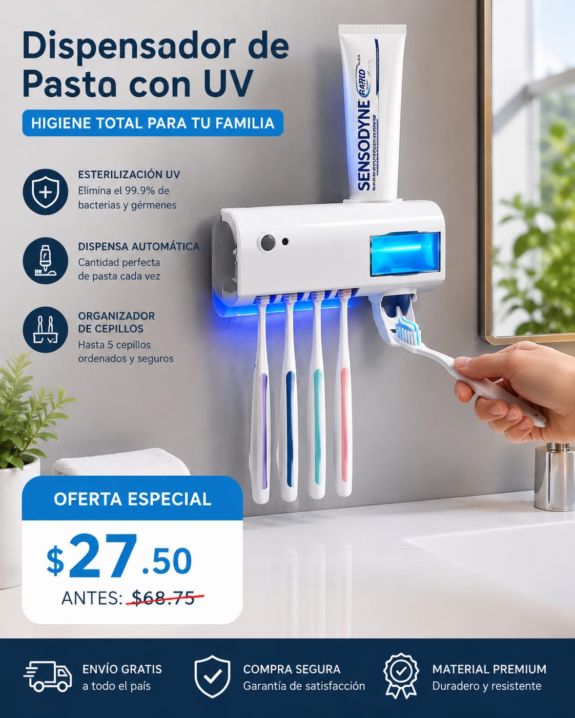 Dispensador De Pasta Con UV