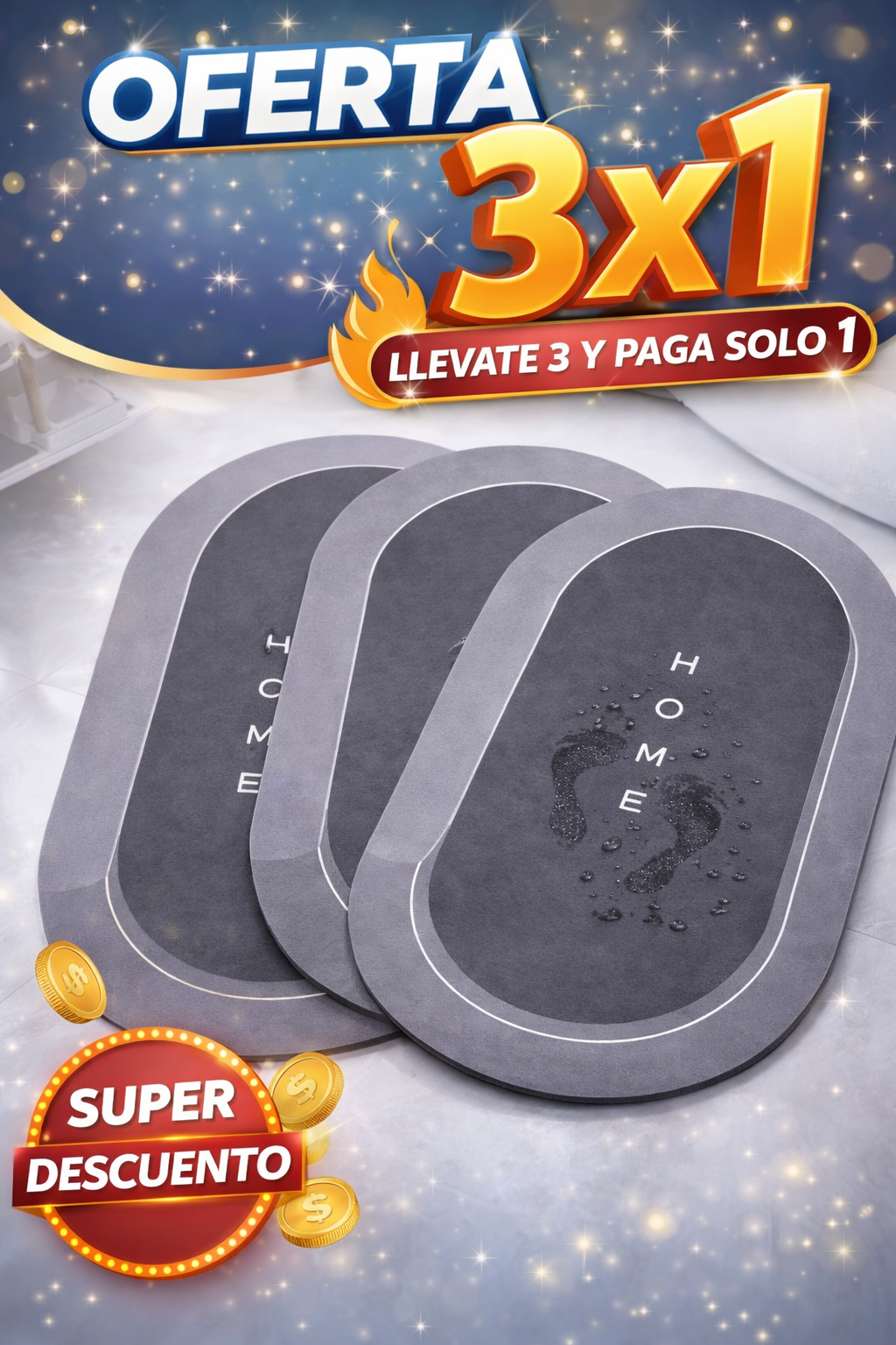 Alfombrillas Antideslizantes (Mega Oferta 3x1)